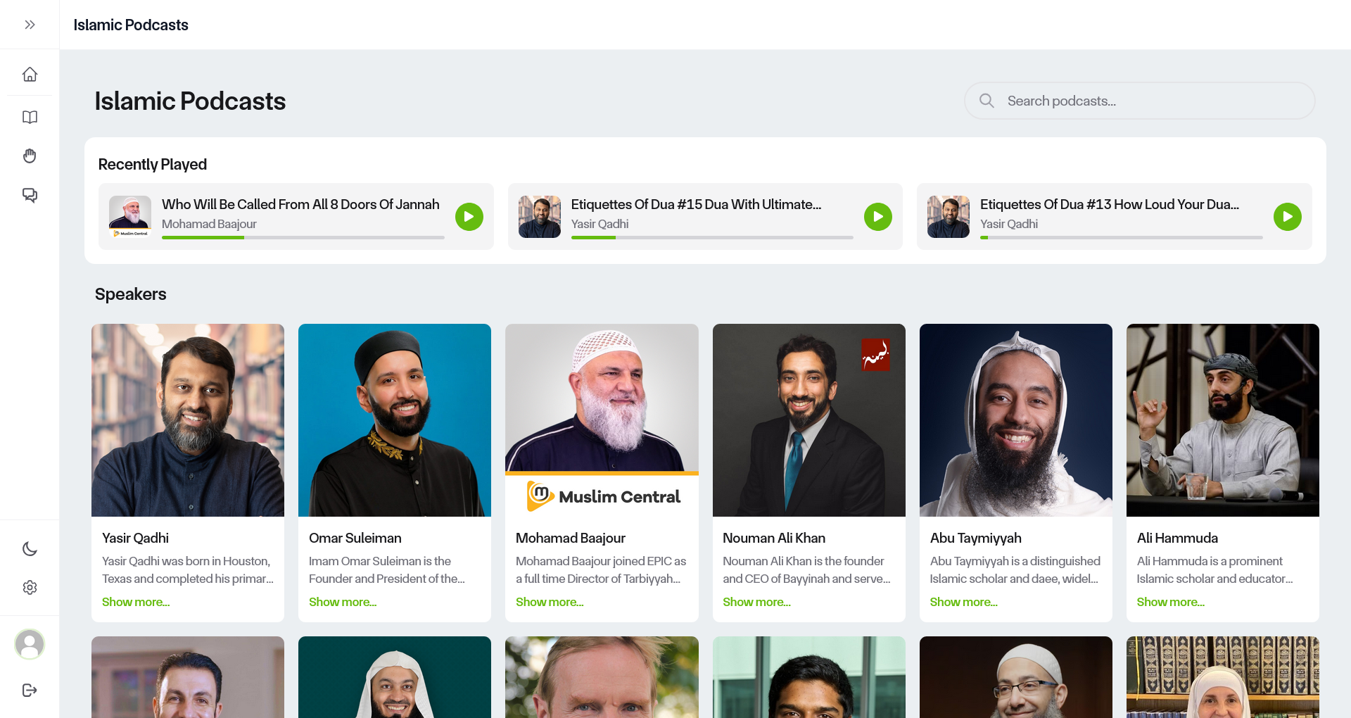 Islamic Content Interface